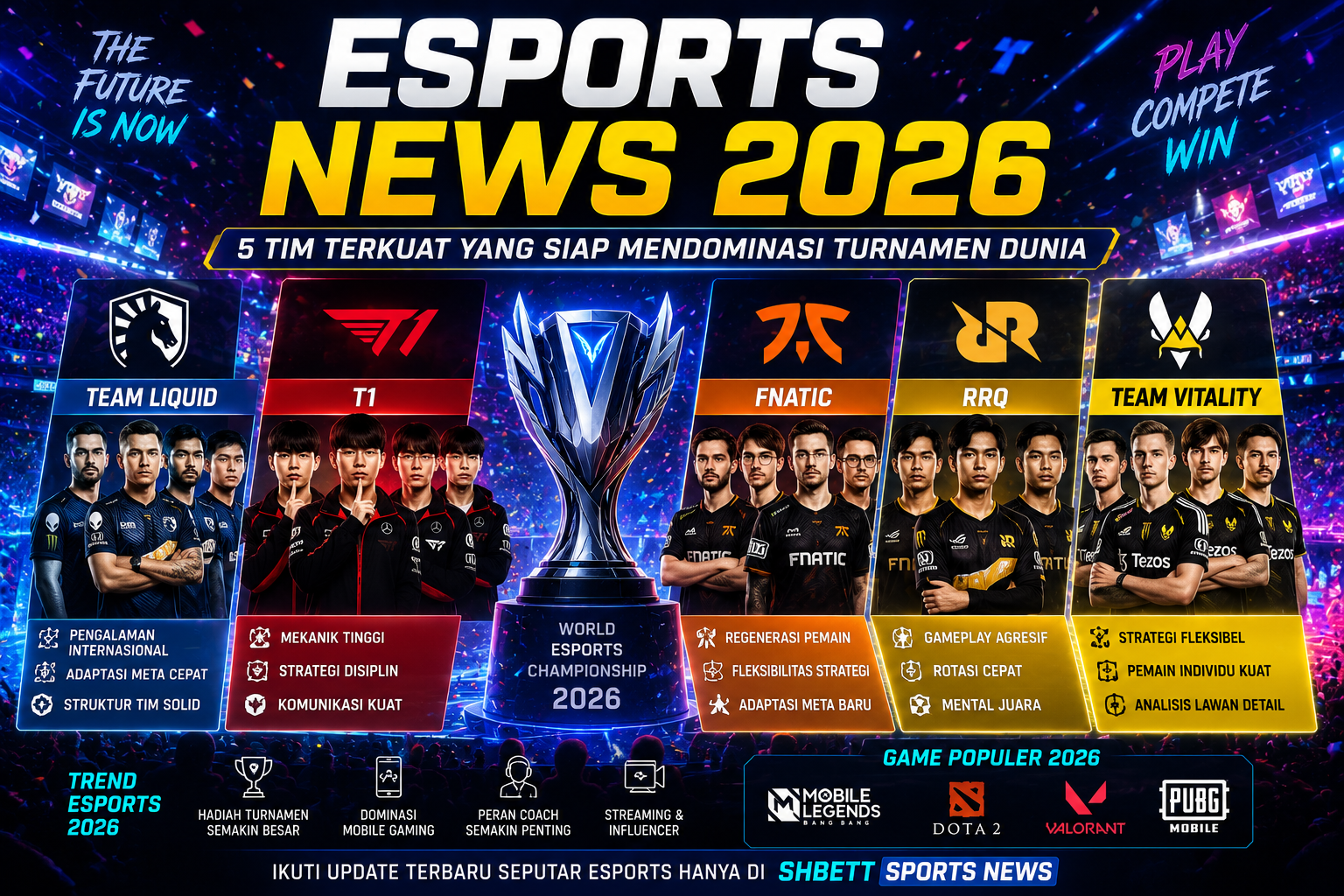 Esports News 2026 tim esports terbaik dunia turnamen
